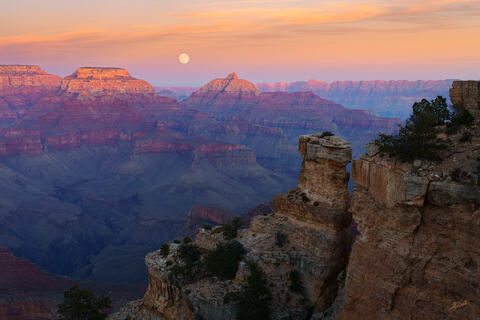 Winter Moon over the Grand Canyon