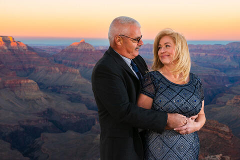 Wedding photographers at the Grand Canyon. Adam Schallau photographs couples getting married in the national park.