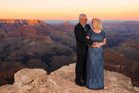 Wedding photographers at the Grand Canyon. Adam Schallau photographs couples getting married in the national park.