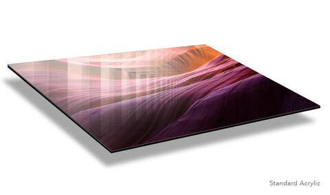 Fine art landscape photos framed with standard acrylic are susceptible to reflections. 