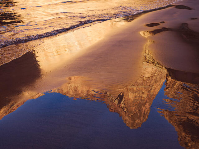 Reflection of a Towering Wall