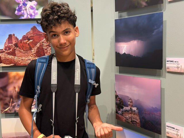 Rustevan with his photograph