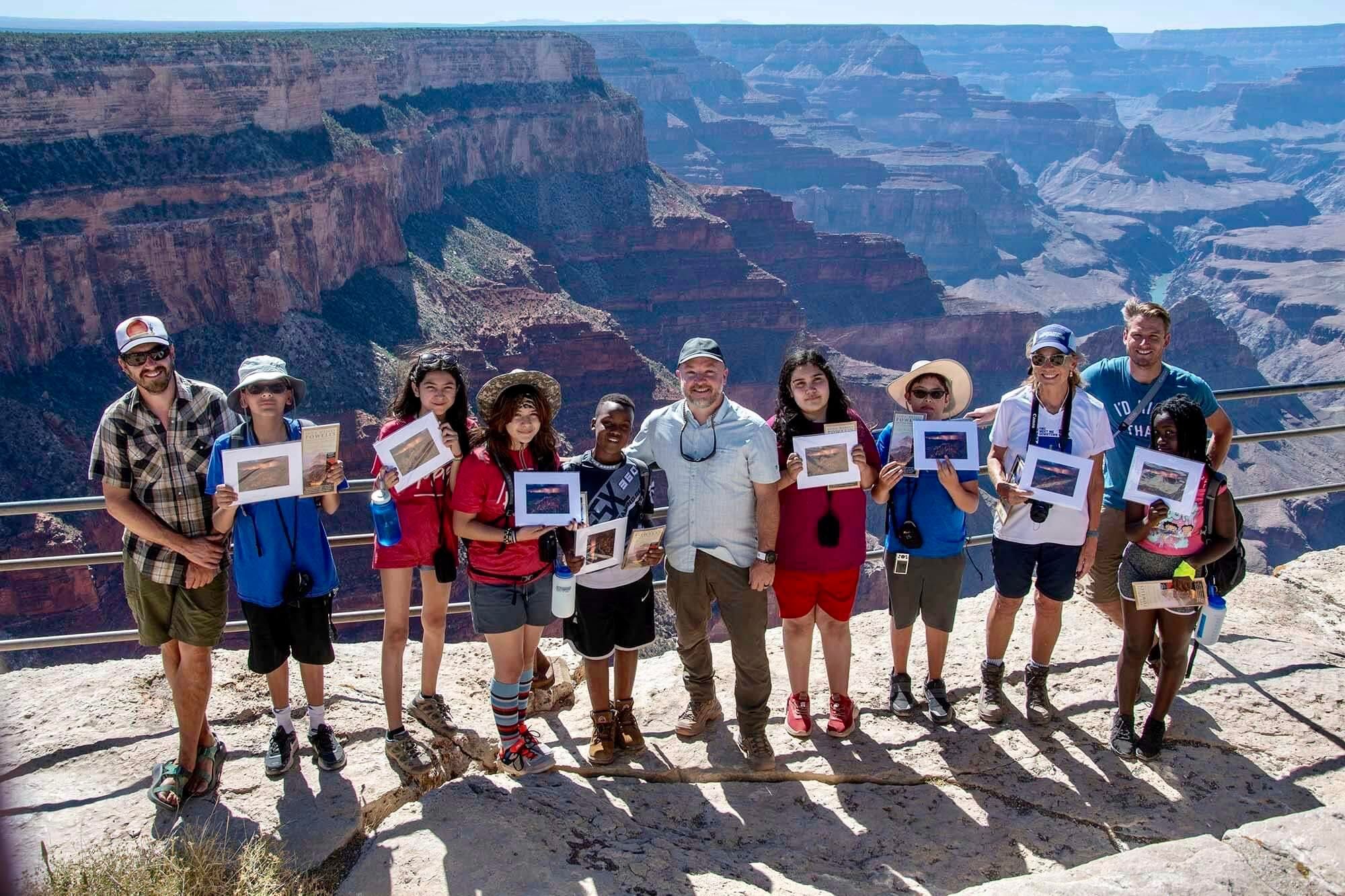 Adam Schallau working with kids at the Grand Canyon