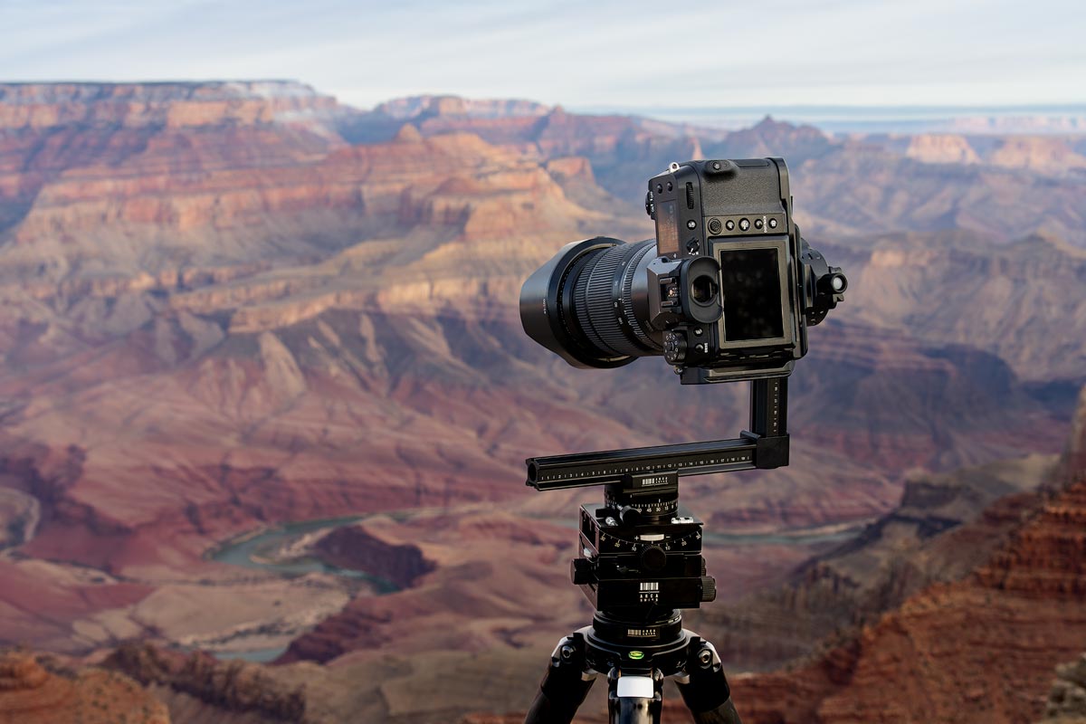 Arca-Swiss C1 Cube geared head and the Pan System Pro for creating stitched image panoramas of the landscape.