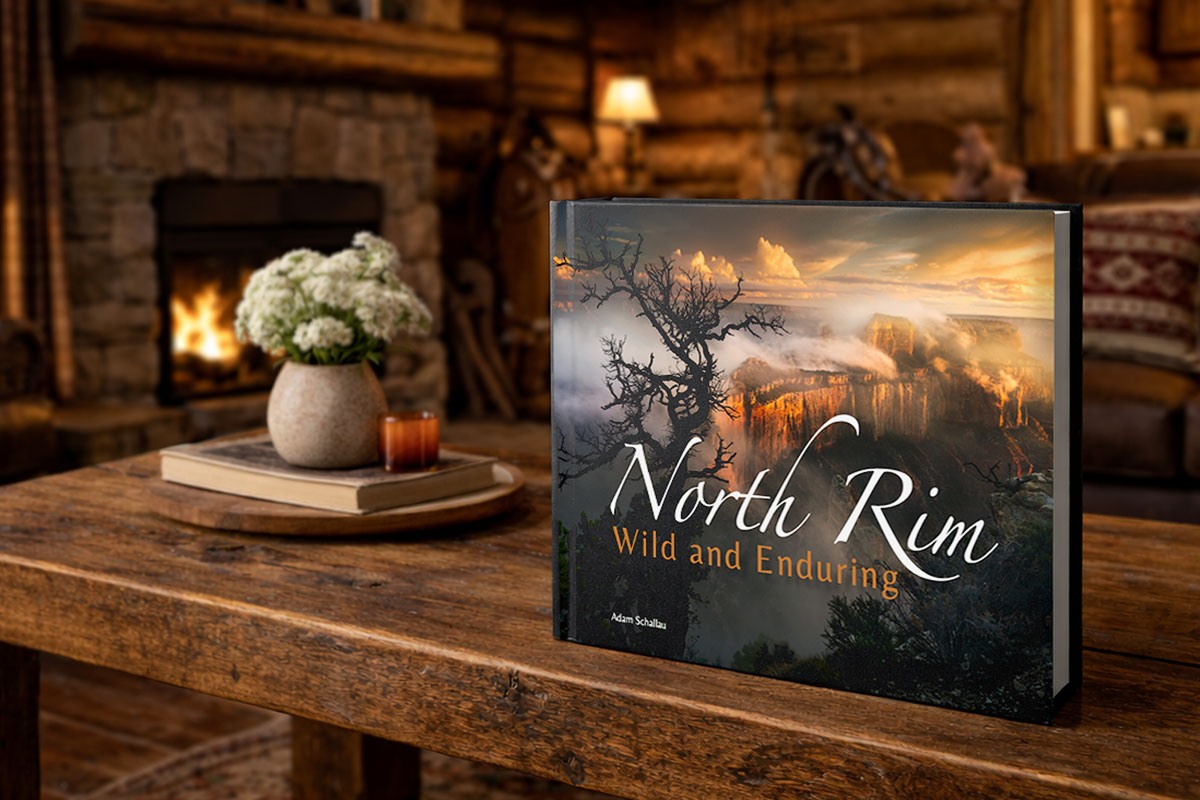 North Rim: Wild and Enduring, a photography coffee table book about the North Rim of the Grand Canyon by Adam Schallau.