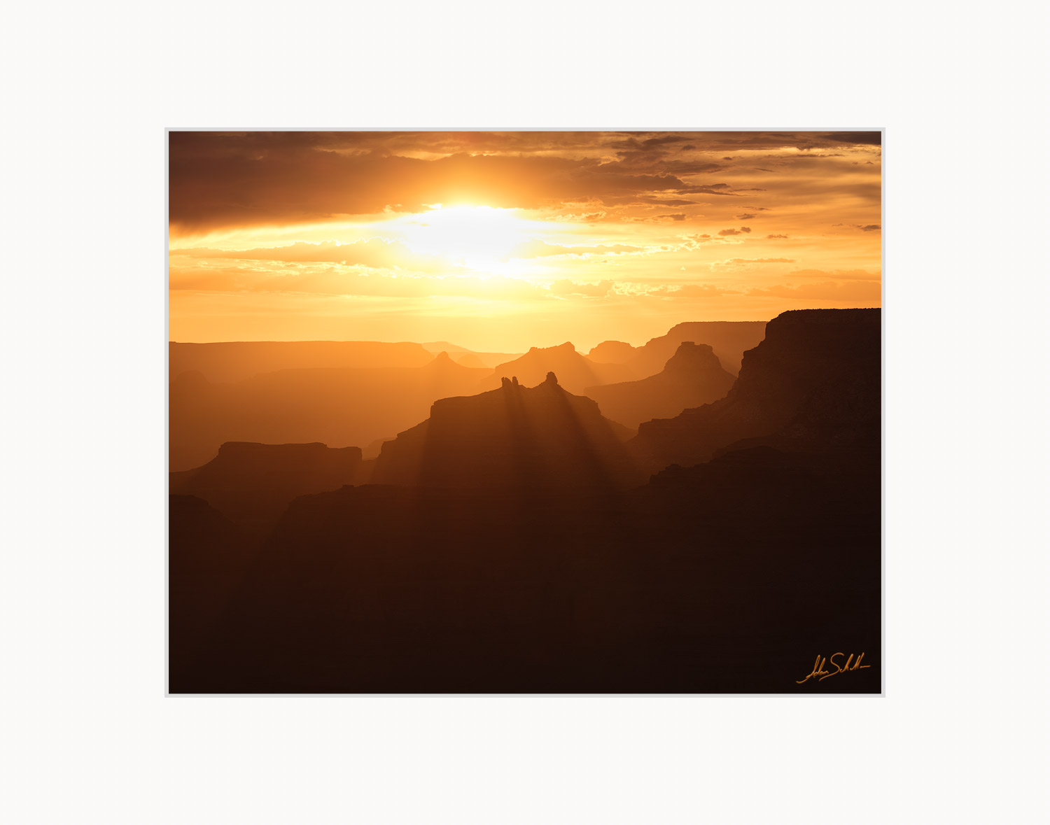 Sunlight on Canyon Waves The view west from Desert View has always reminded me of rows of waves coming ashore. From Desert View on the South Rim. 8x10...