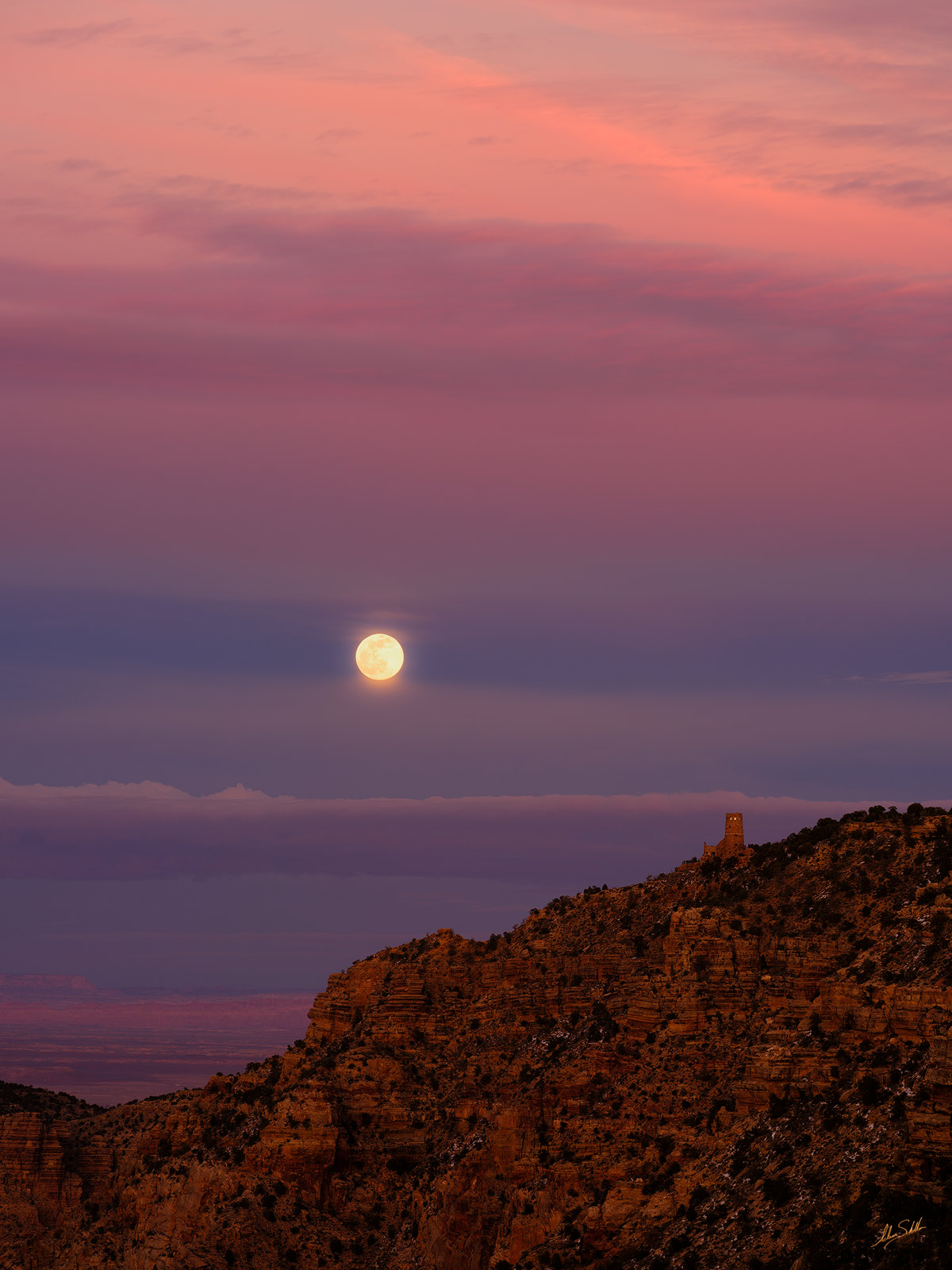 Sunset Fading to the Moon | South Rim of the Grand Canyon | Fine