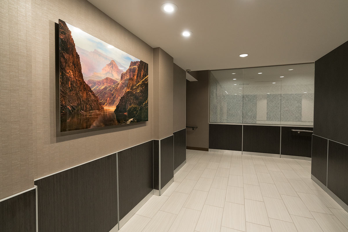 As you exit the elevator you will see Morning in the Granite Gorge depicting a scene from along the Colorado River in the Grand...